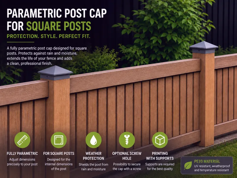 Parametric Cap for Square Fence Posts