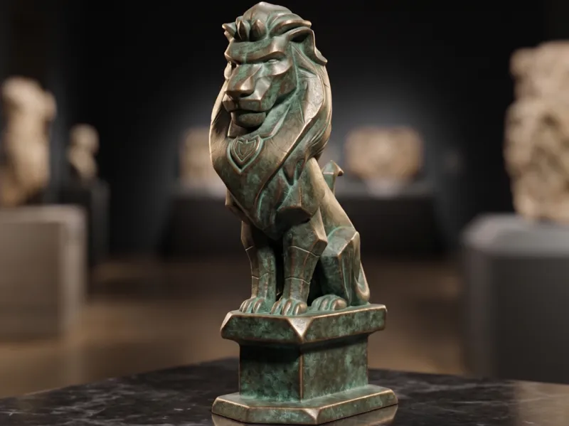 Stylized Majestic Lion Statue Miniature / Guardian