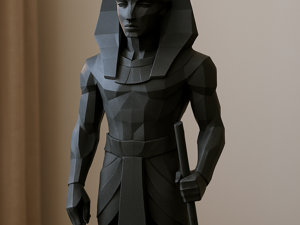 Low-Poly Egyptian Pharaoh Statue