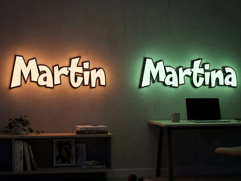 Insegna Led Nome-Custom Lightbox-Martin & Martina