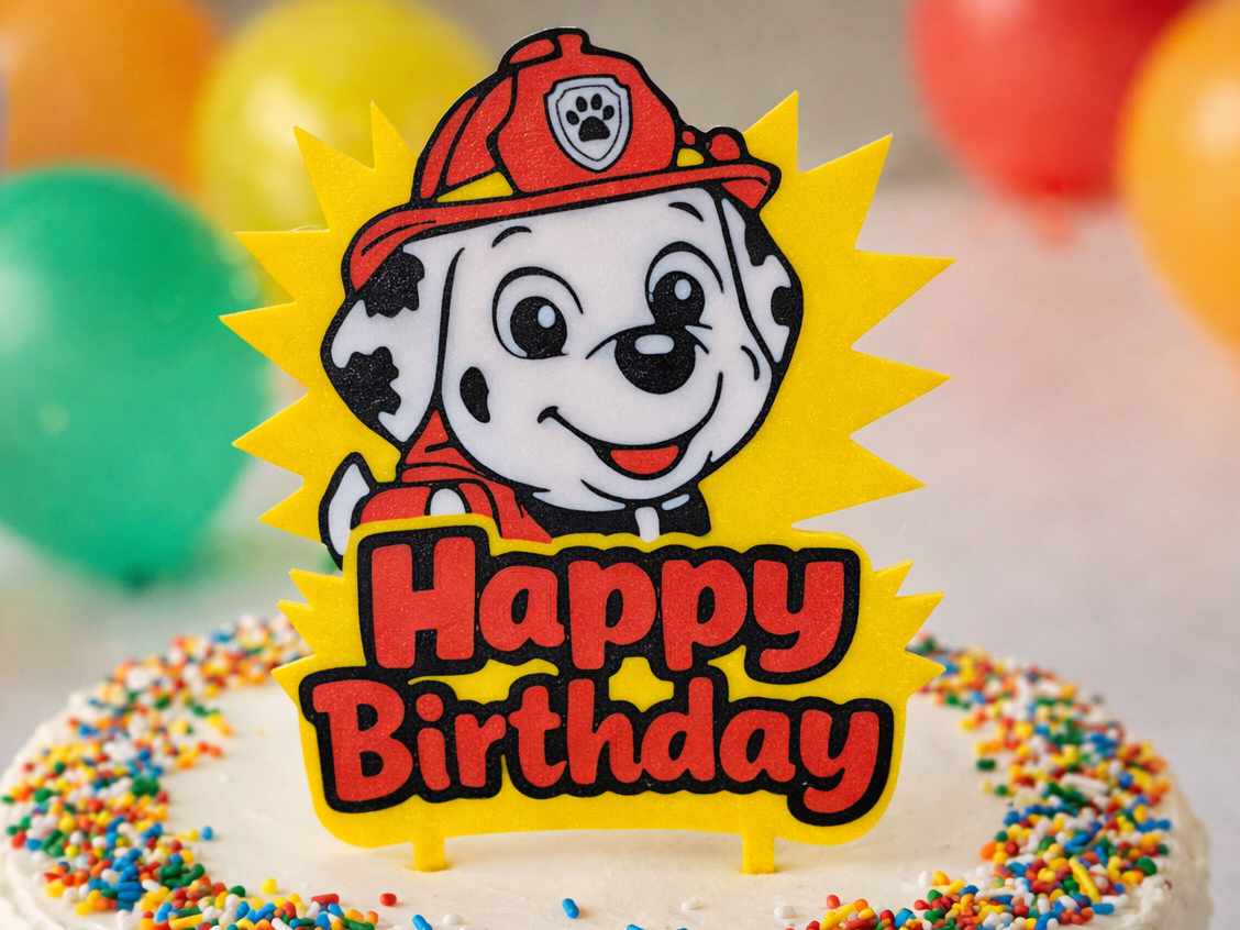 Paw Patrol Marshall Happy Birthday Cake Topper