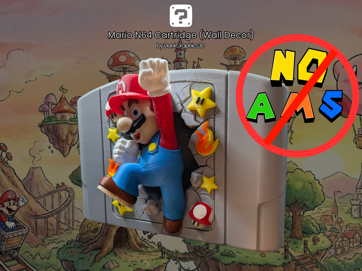 Super Mario N64 Cartridge Wall Decor (XL Included)