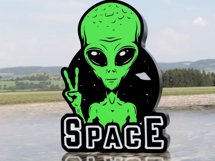 space alien ( weed) lightbox /stand