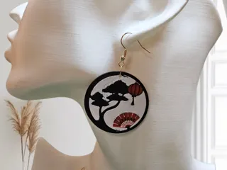 boucle d oreille décor chinois