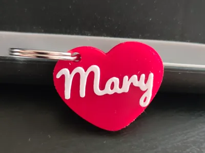 Mary Heart Keychain