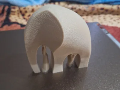 Minimalist Organic Elephant – Textured 3D Print