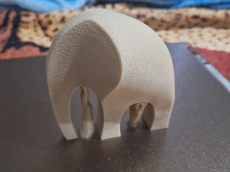 Minimalist Organic Elephant – Textured 3D Print