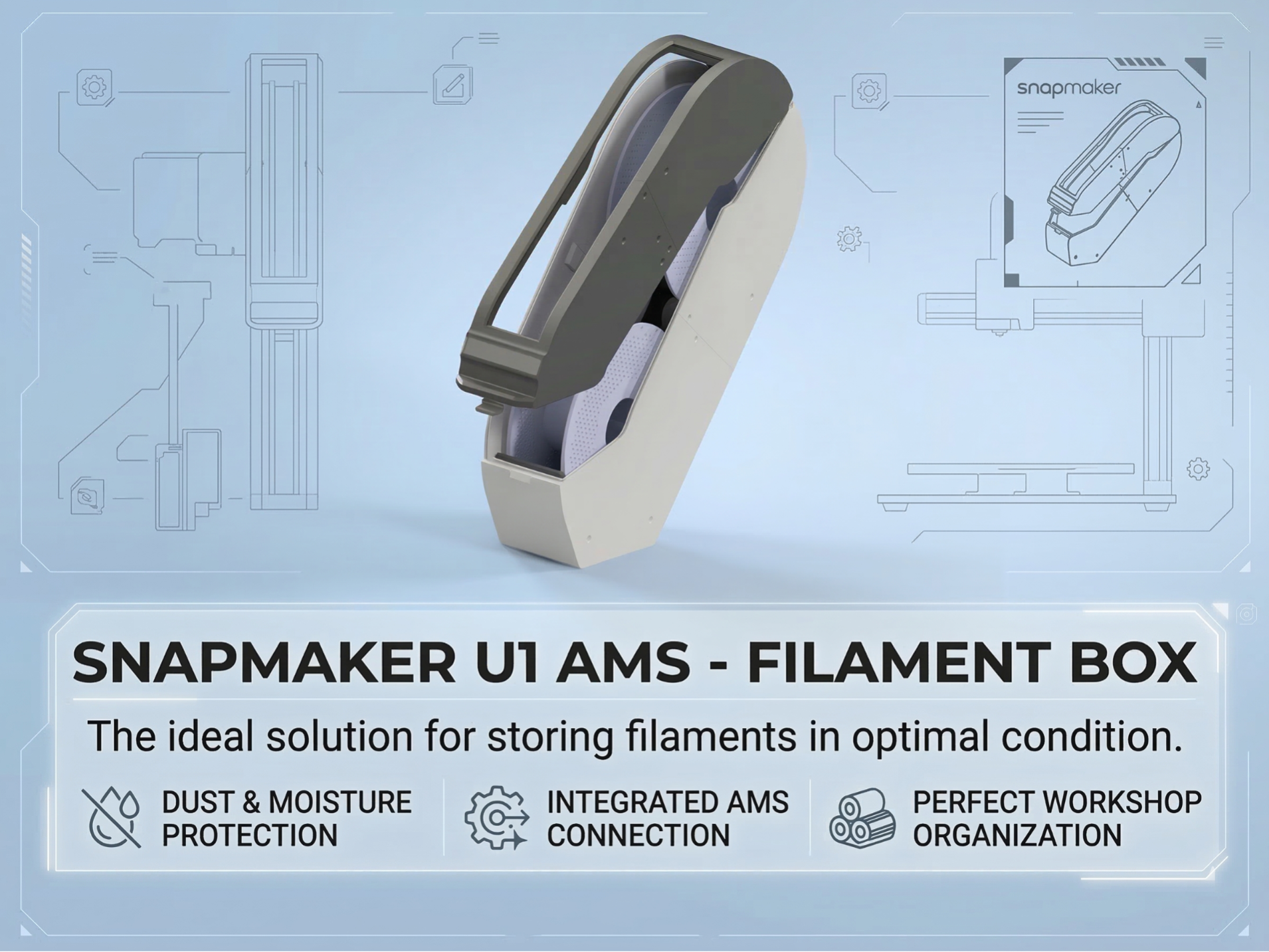 SNAPMAKER U1 AMS - Filament DRY Box Holder