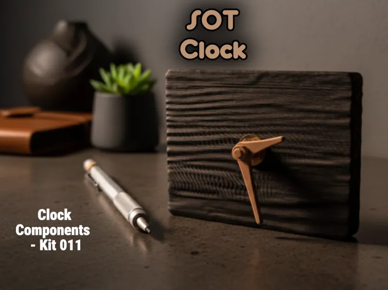 Wooden Charcoal Table Clock (Clock Comp.-Kit 011)