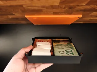 Hidden Under-Desk Storage Box for Valuables