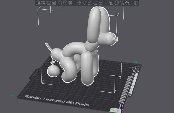Chien ballon qui fait caca