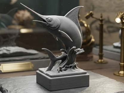 Miniatura di Pesce Spada su base effetto Acqua 