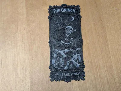 Grinch style hueforge bookmark