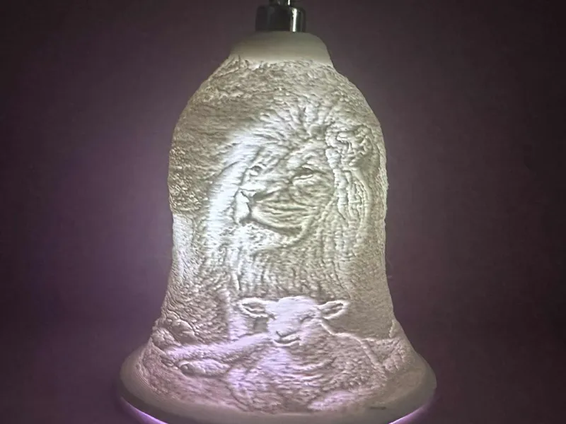 Lion and Lamb Bell Ornament