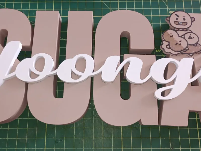 BTS Suga Yoongi - 3D Dimensional Letter Sign