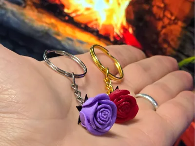 Rose Keychain Charm - Perfect Gift! UPDATED