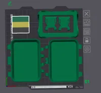 Insert & Clips green, Printed on 1 Plate, 0.20mm layer