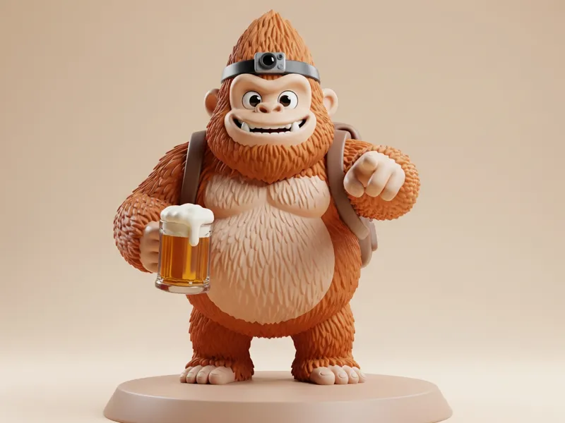 Bigfoot Holding Beer