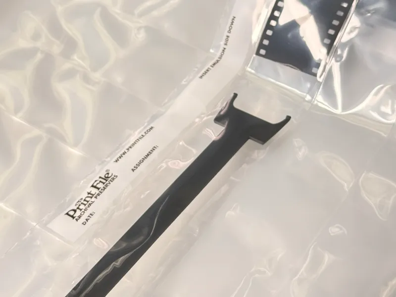 Loader/Puller for 35mm Film Strip Archive Sleeve