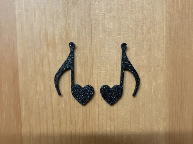 Heart Music Note Earrings