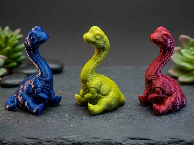 Cute 3D Printed Brontosaurus Dinosaur Figurine