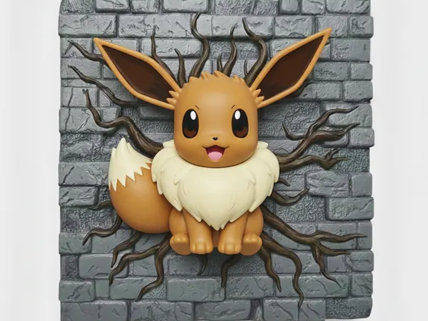 Eevee Pokemon relief sculpture - different sizes