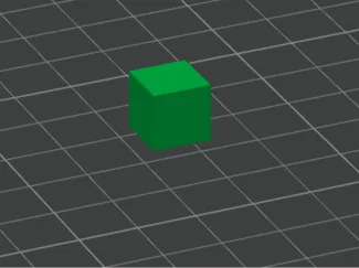 1x1 cm Würfel mit 0,8 mm Schicht Höhe