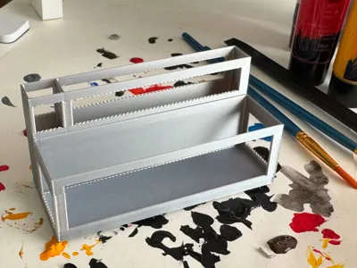 Small paint and brush holder