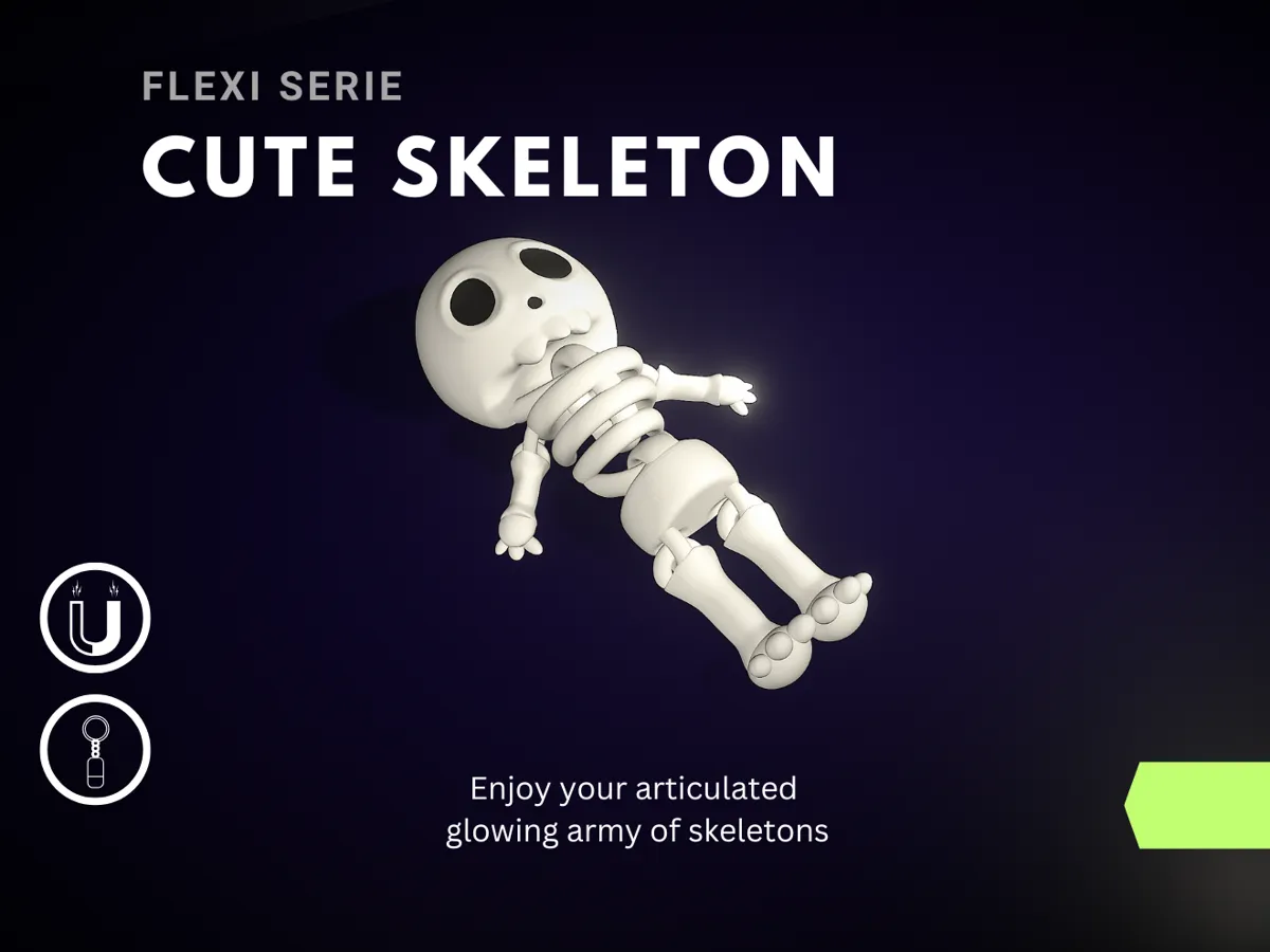 Flexi Skeleton – Fun and Spooky Articulated Fidget by Michele MakerWorld: Download Free 3D Models - 3D model önizlemesi