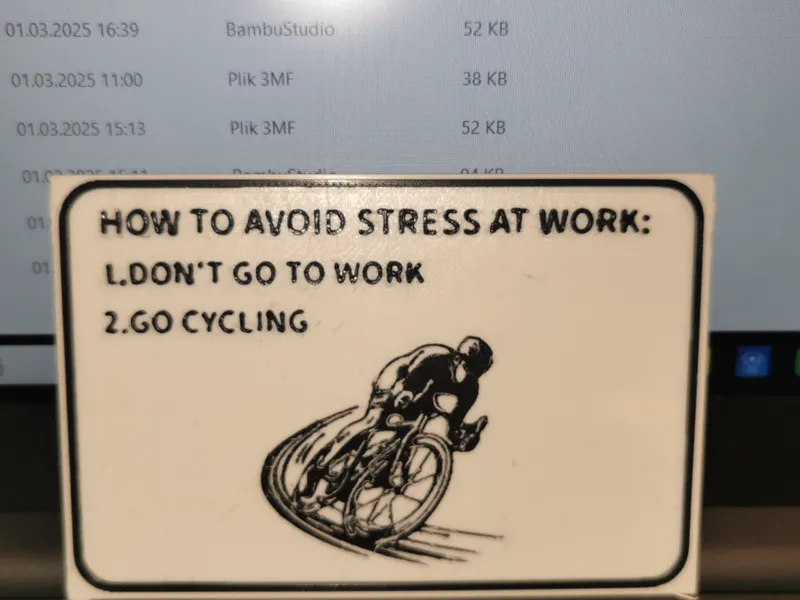 Go cycling. Avoid stress at work