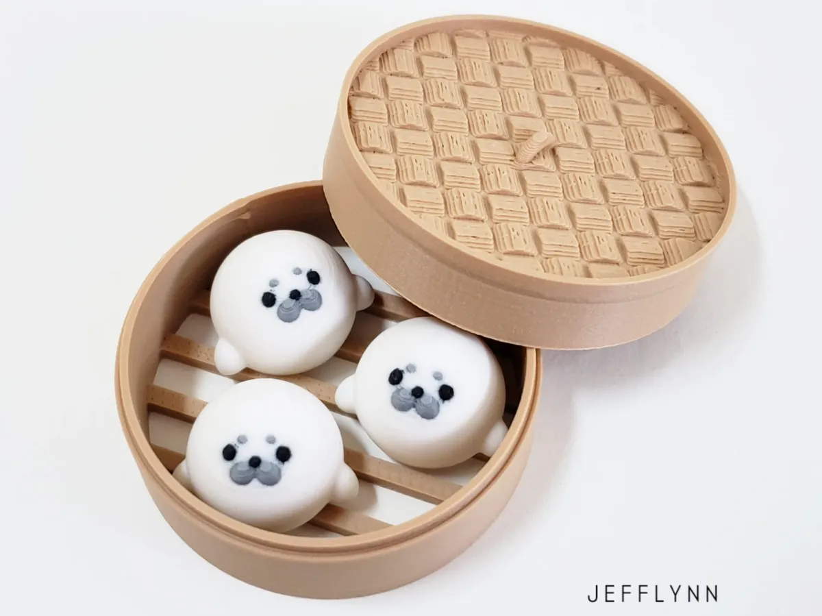 Seal Bun Fidget Keychain (Dim Sum) by Jefflynn MakerWorld: Download Free 3D Models - 3D model önizlemesi