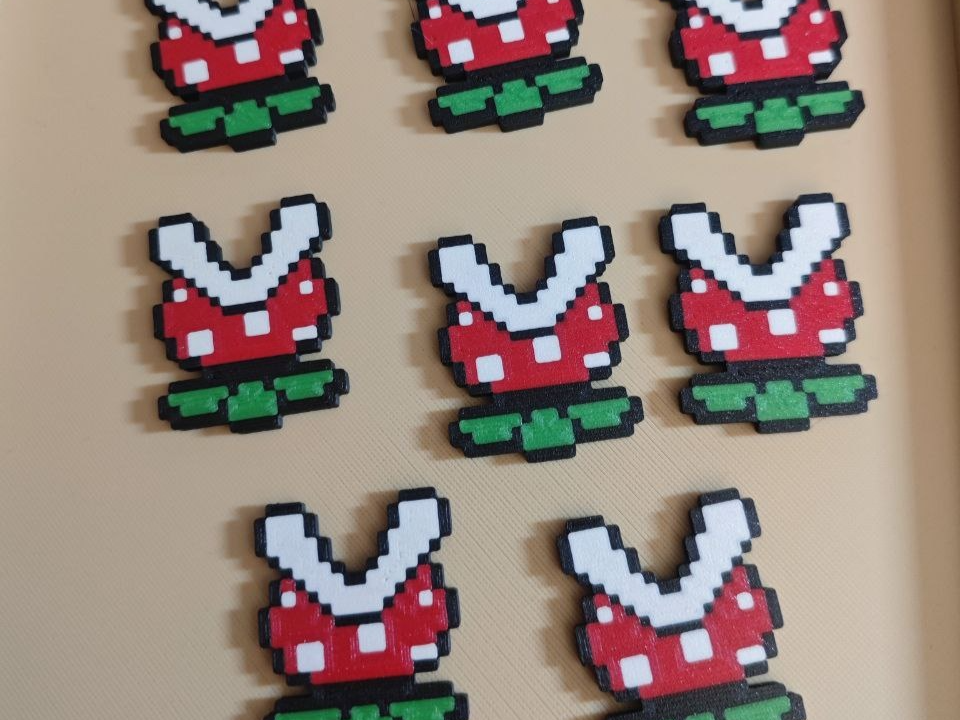 Piranha plant mario magnet 8-bit