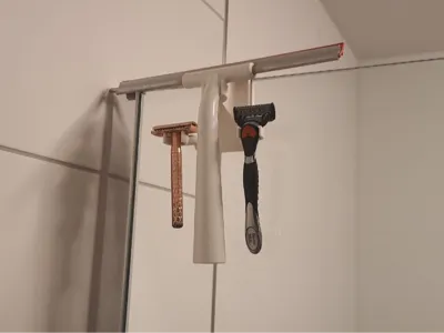 Shower Squeegee & Razor Holder for 10mm Shower Wall
