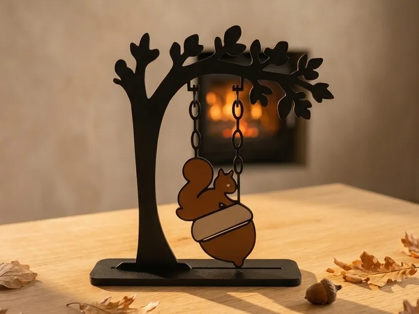 Estante o repisa: Autumn Squirrel Swing Decoration. Referencia del modelo original.