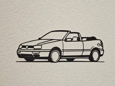 VW Golf MK3 Carbio Silhouette -Wall Art