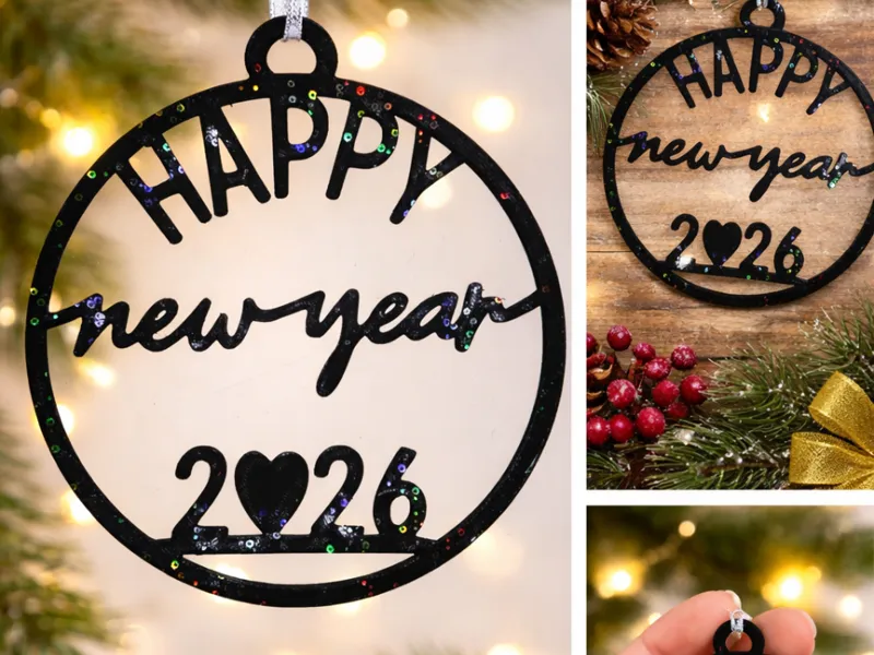 Happy New Year 2026 – Ornament / Silvesteranhänger