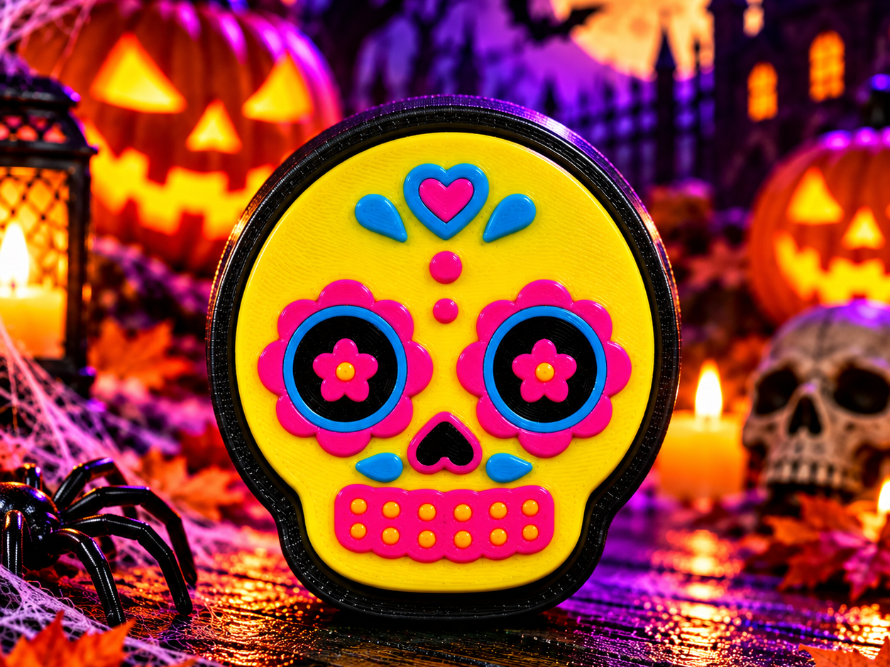 Halloween Sugar Skull Clickers (Flower) 3D model
