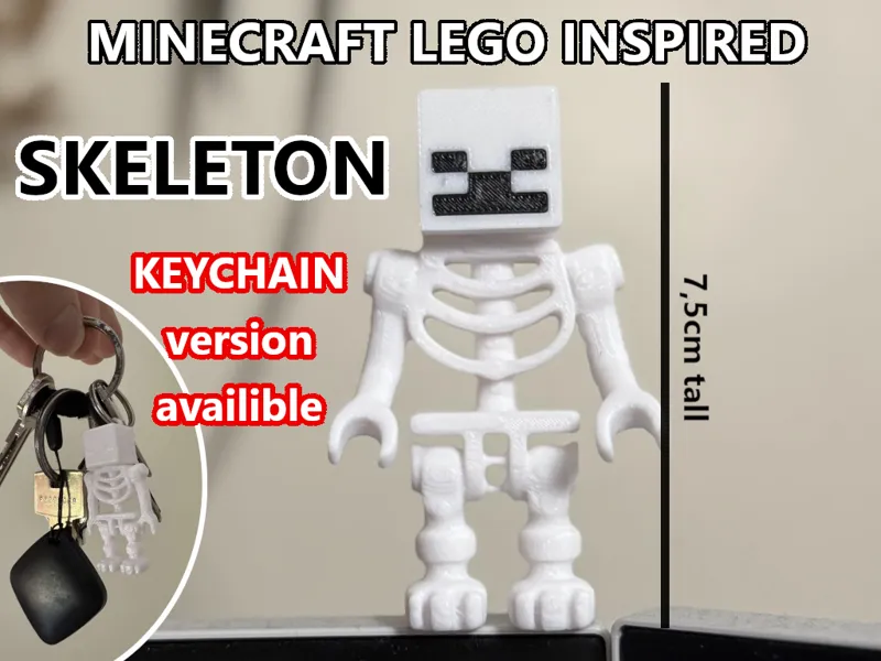 Minecraft LEG0 inspired skeleton figure