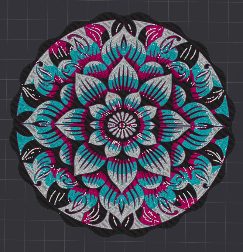 4 Color Floral Mandala Coaster