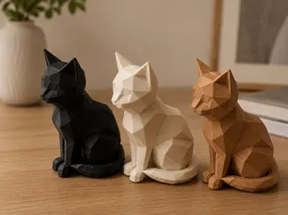 Low Poly Sitting Cat