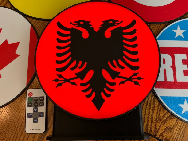 Albanian Flag 240mm Lightbox Lens