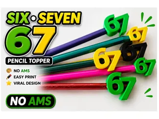 Six-Seven 67 pencil topper | Crayons | Viral