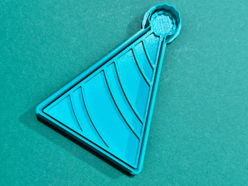 Party hat cookie cutter with stamp
