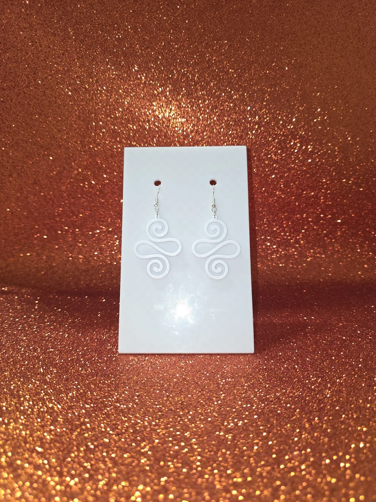 Abstract spiral earrings view 2