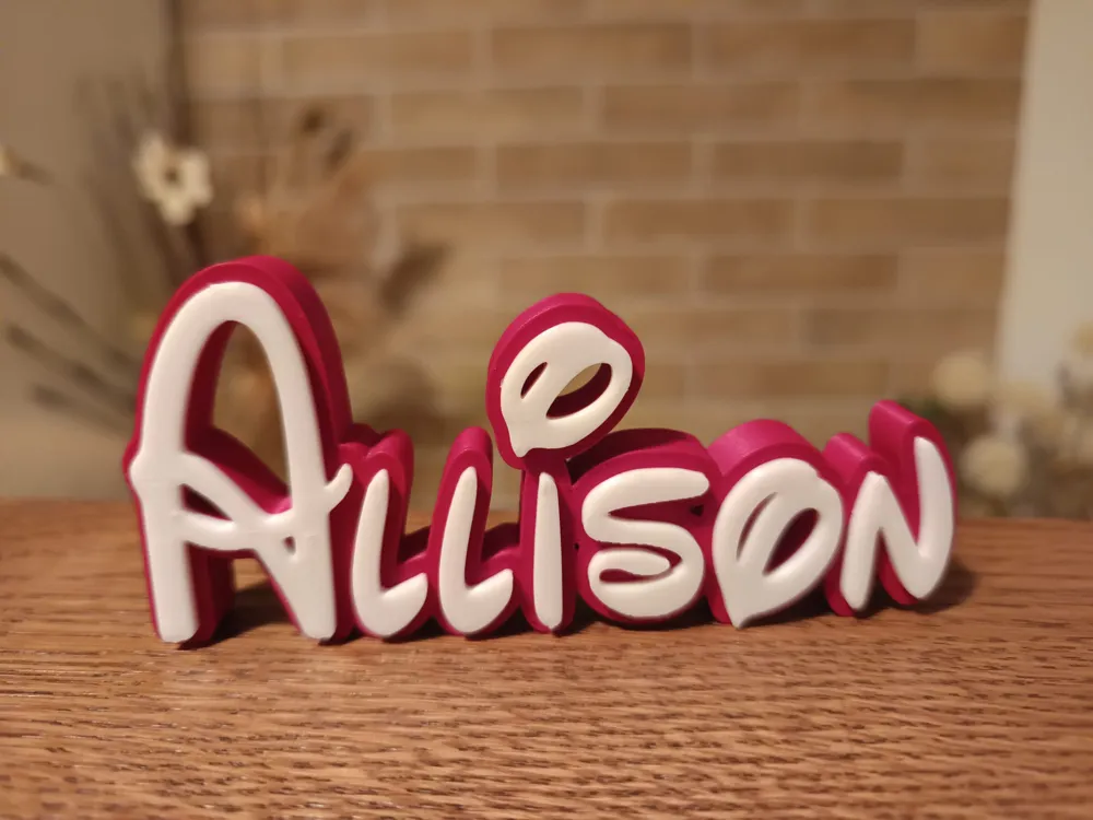 Allison Disney Name Sign Decora Room child Birth - Free 3D Print Model ...