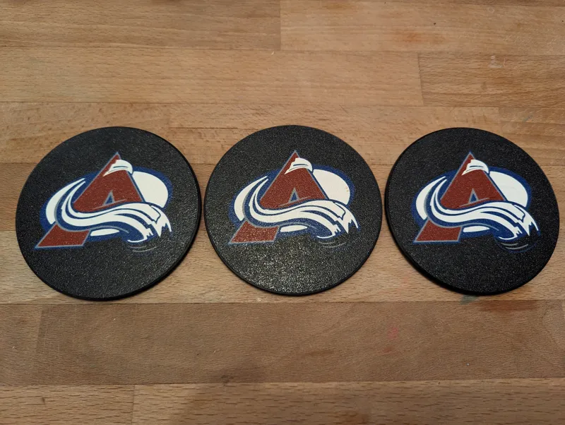 Colorado Avalanche logo multicolor coaster