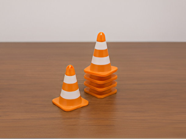 Mini conos de tráfico apilables