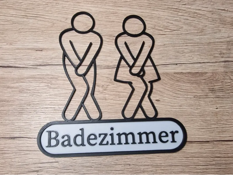 Lustiges Badezimmer Schild Dringende Piktogramme