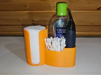 Cotton pad, q-tip holder