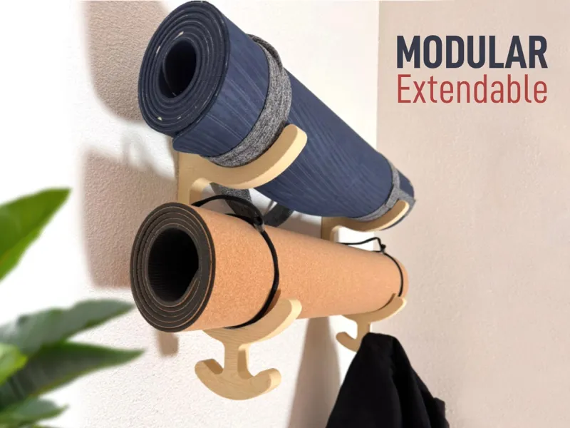 Yoga Mat Holder - Modular Customizable Wall Mount